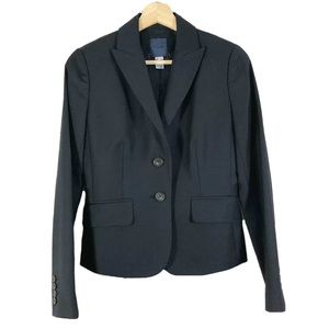 J Crew Wool Blazer Jacket Long Sleeves Navy Blue Sz 0